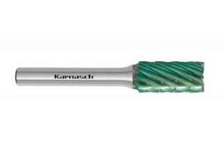 Pilnik obrotowy walcowo-czołowy ZYB HP-3 PRO z węglika | z powłoką GREEN-TEC | frez do metalu 25 mm x 12 DIN | chwyt 6 mm - KARNASCH 116091040
