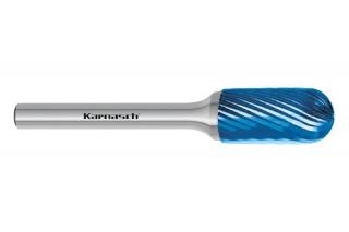 Pilnik obrotowy walcowy z czołem kulistym WRC HP-2 z węglika | z powłoką BLUE-TEC | frez do metalu 14 x 3 mm | chwyt 3 mm - KARNASCH 115020025