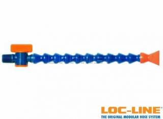 Przewód z dyszą płaską z wylotem 62,20x2,80 mm , gwintem zewnętrznym NPT 3/8" i zaworem, system 1/2", długość 500 mm - LOC-LINE (P1504Z)
