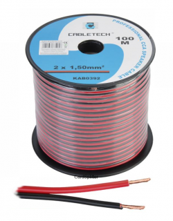 Kabel głośnikowy CCA 1.5mm czarno-czerwony (KAB0392)