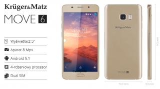 KrugerMatz Move 6 - 3 kolory Super Smartfon Dual-Sim