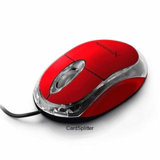 Mysz optyczna USB CAMILLE czerwona 07844
