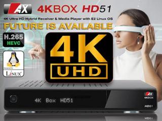 OPTICUM ENIGMA 2 4K BOX HD51 AX TECHNOLOGY LINUX DVB-S2X FULL HD UHD HEVC