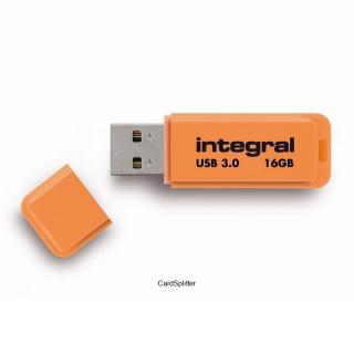 Pendrive Integral Neon USB 3.0 16GB 110 MB/s  ORANGE