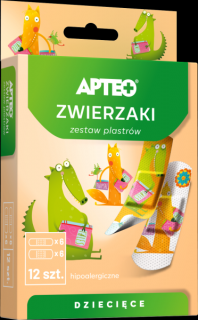 APTEO Zestaw plastrów opatrunkowych dla dzieci ZWIERZAKI - 12szt