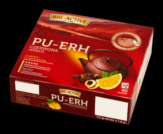 BIG-ACTIVE Herbata czerwona Pu-Erh - cytryna 40x1,8g