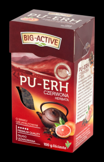 BIG-ACTIVE Herbata czerwona Pu-Erh - grejpfrut liść 100g
