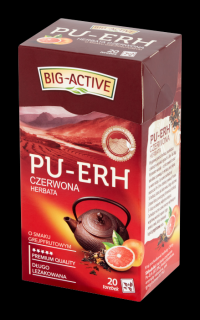 BIG-ACTIVE Herbata czerwona Pu-Erh - z sokiem grejpfrutowym 20x2g
