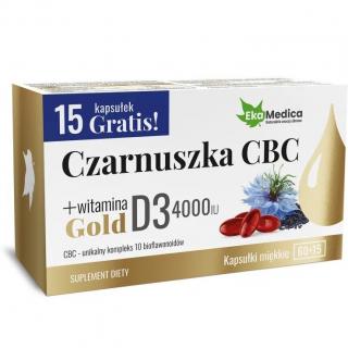 EkaMedica Czarnuszka CBC Gold + witamina D3 4000 IU - 75 kaps.