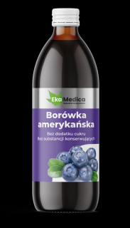 EkaMedica Sok z Borówki amerykańskiej bez konserwantów - 500ml