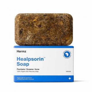 Hermz - Healpsorin Soap - czarne Afrykańskie mydło na trądzik i łuszczycę - 100g