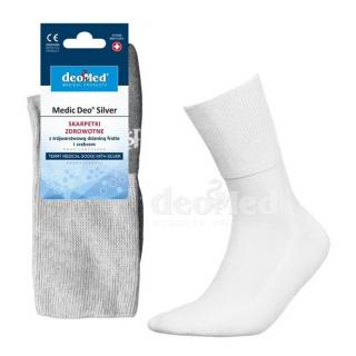 MEDIC DEO SILVER - zdrowotne skarpetki frotte - białe - 38-40