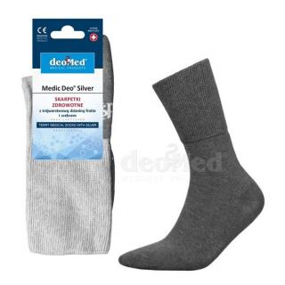 MEDIC DEO SILVER - zdrowotne skarpetki frotte - szare - 35-37