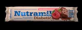 Olimp Nutramil Complex Diabetic dieta wysokobiałkowa - baton o smaku czekoladowo-malinowym - 60g