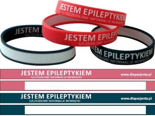 Opaska silikonowa na nadgarstek - Jestem epileptykiem - Ciemno zielony