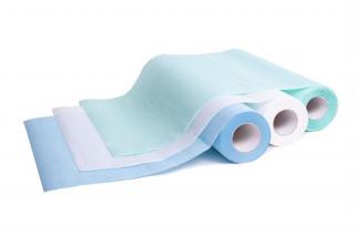 Podkład włókninowy w rolce na kozetki i stoły do masażu Mustaf Med-Fiz - 60cm - Niebieski
