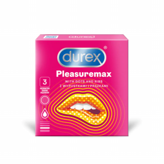 Prezerwatywy Durex Pleasuremax - prążkowane z wypustkami - 3 szt.