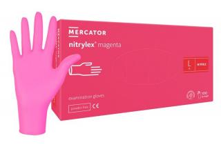 Rękawiczki nitrylowe NITRYLEX bezpudrowe (magenta) 100szt. rozm. L