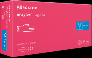 Rękawiczki nitrylowe NITRYLEX bezpudrowe (magenta) 100szt. rozm. M
