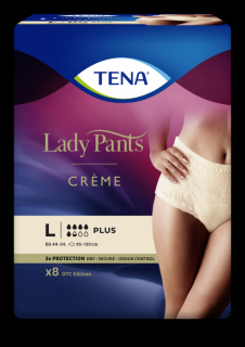 TENA Lady Pants Plus L CREME/beżowe - bielizna chłonna dla kobiet 8szt.