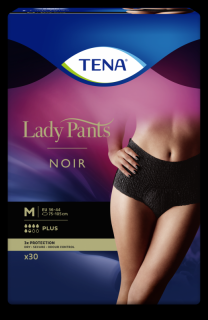 TENA Lady Pants Plus M NOIR/czarne - bielizna chłonna dla kobiet 30szt.