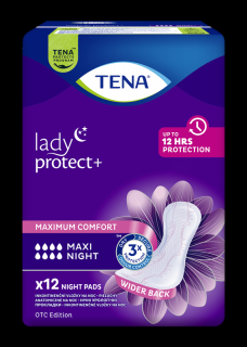 TENA Lady Protect+ Maxi Night - nocne podpaski anatomiczne 12szt.