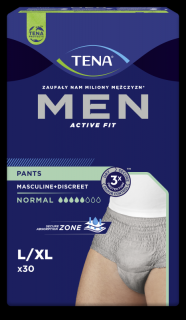 TENA Men Pants Normal Grey L/XL - bielizna chłonna dla mężczyzn 30szt.