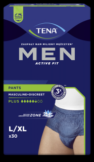 TENA Men Pants Plus Blue L/XL - bielizna chłonna dla mężczyzn 30szt.