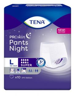 TENA Pants ProSkin SUPER NIGHT L - majtki chłonne na noc 10szt.