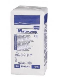 TZMO kompresy gazowe Matocomp niejałowe 13-nitkowe 7,5x7,5cm 100szt.