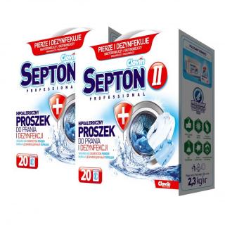 Wirusobójczy proszek do prania i pełnej dezynfekcji tkanin CLOVIN II SEPTON 2x 2,30kg