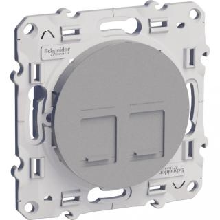 Gniazdo komputerowe 2x RJ45 S530481, Odace aluminium