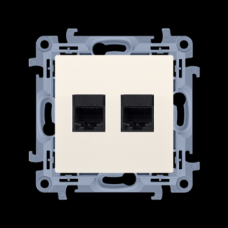 Gniazdo komputerowe podwójne RJ45 kategoria 5e Simon 10, C52.01/41 kremowy