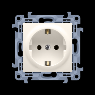 Gniazdo wtyczkowe pojedyncze z uziemieniem typu Schuko Simon 10, CGSZ1.01/41 kremowy
