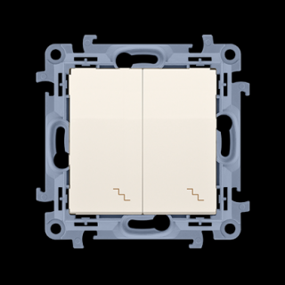 Łącznik schodowy podwójny z podświetleniem LED Simon 10, CW6/2L.01/41 kremowy