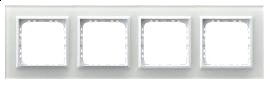 Ramka czterokrotna szklana 4mm, R-4RGC/31/00 SONATA biały