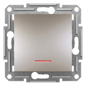 Włącznik pojedynczy podświetlany bez ramki, EPH1400169 Asfora brąz