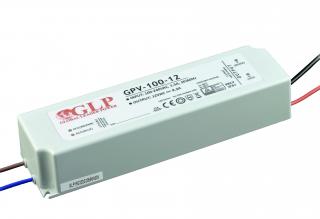 Zasilacz elektroniczny do żarówek LED, 12V DC 100W 8,3A IP67, GPV-100-12
