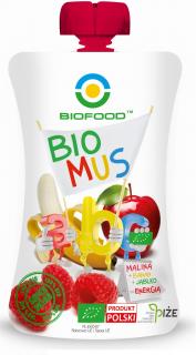 Mus Malinowo - Bananowo - Jabłkowy Bezglutenowy BIO 90g