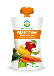 Mus Marchwiowo - Bananowo - Jabłkowy Bezglutenowy BIO 90g