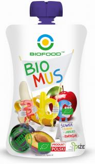 Mus Śliwkowo - Bananowo - Jabłkowy Bezglutenowy BIO 90g