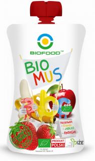 Mus Truskawkowo - Bananowo - Jabłkowy Bezglutenowy BIO 90g