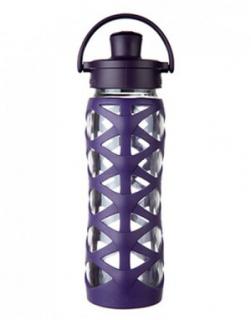 Butelka szklana active cap 650 ml Lifefactory aubergine