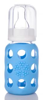 Butelka szklana dla niemowląt 120 ml Lifefactory błękitny