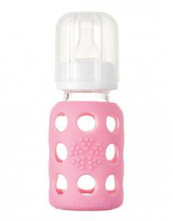 Butelka szklana dla niemowląt 120 ml Lifefactory różowy