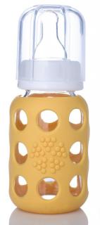 Butelka szklana dla niemowląt 120 ml Lifefactory żółty