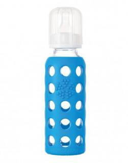 Butelka szklana dla niemowląt 250 ml Lifefactory błękitny