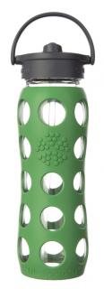 Butelka szklana ze słomką 650 ml Lifefactory zielony