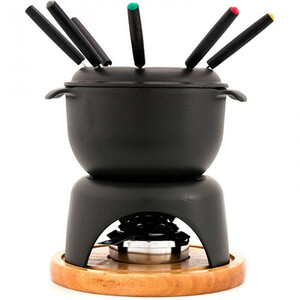 Zestaw do fondue COOK Chasseur żeliwny emaliowany (czarny)