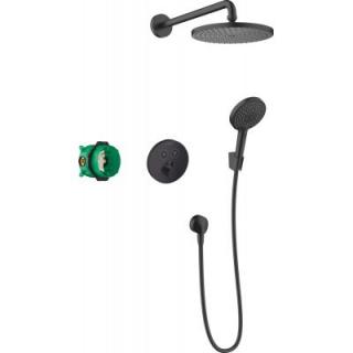 Hansgrohe Raindance S zestaw prysznicowy podtynkowy z deszczownicą czarny mat 27959670